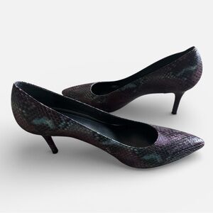 Stuart Weitzman Slender Plum painted python pumps Women's Heels shoes Sz 12 new